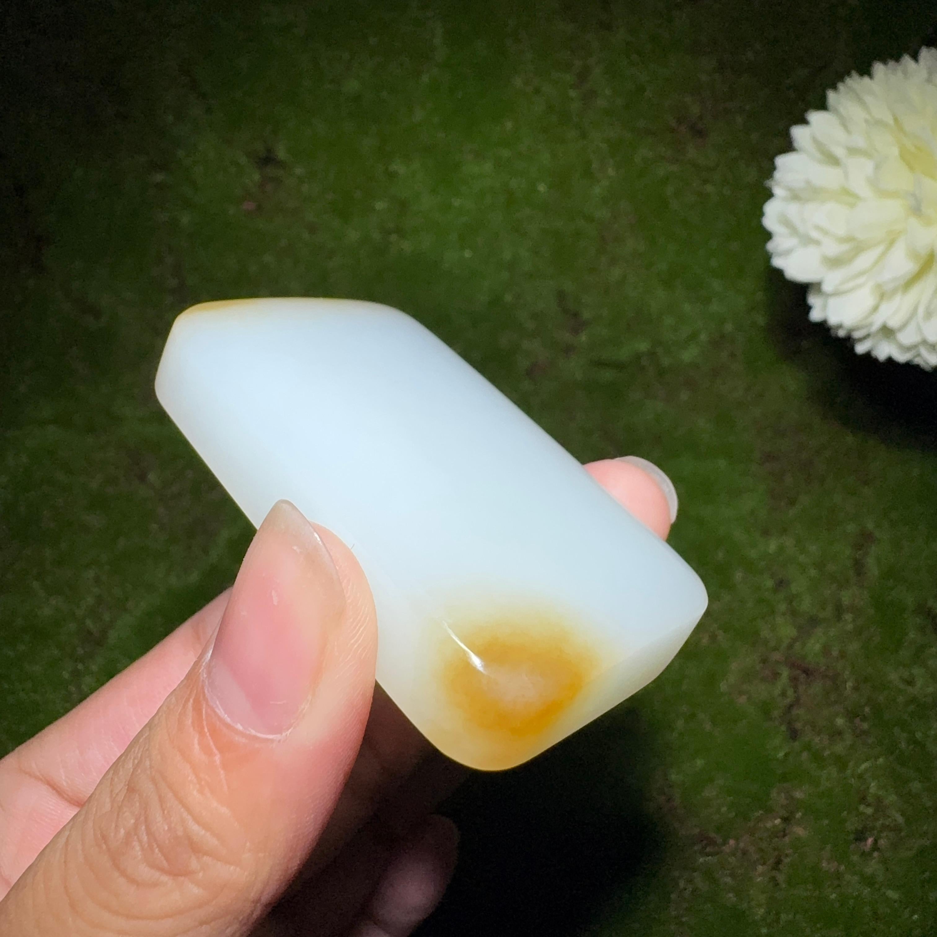 和田玉糖白平安无事牌（61.7g）