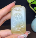 新疆和田玉且末天地黄金糖羊脂玉普贤菩萨（51.4g）