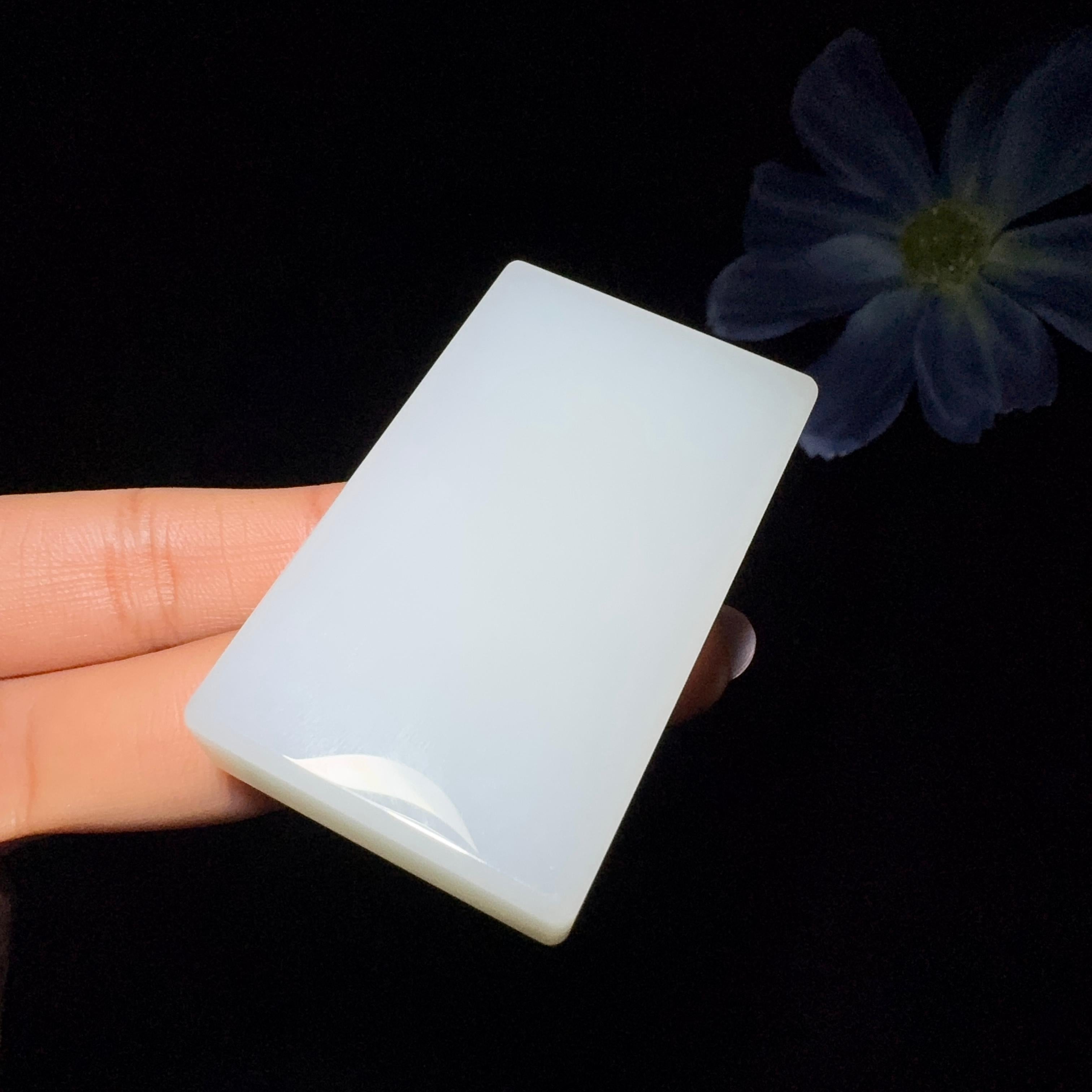 秒杀和田玉白玉平安无事牌（75.6g）