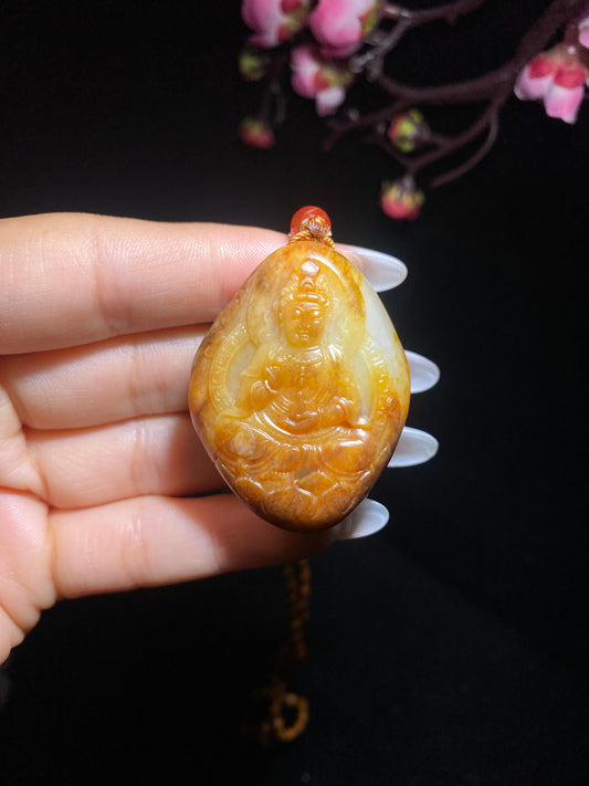 和田玉籽料观音挂件（44.1g）