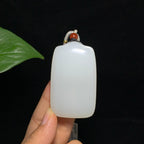 毕业级和田山料羊脂白玉无事牌挂件（52.0g）