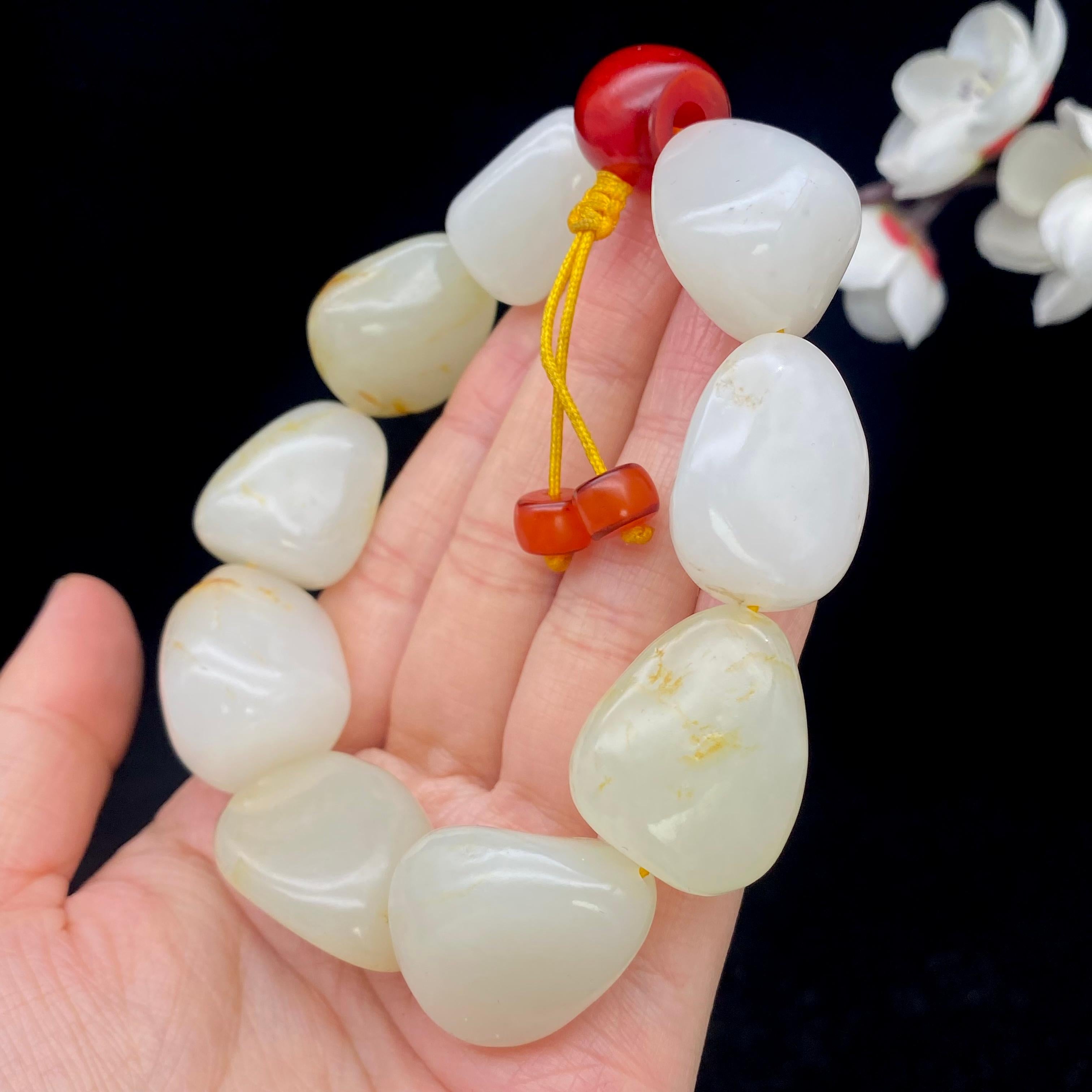 和田玉洒金皮籽料【精品手串】（113.3g）