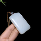 高品质和田羊脂白玉无事牌（51.5g）