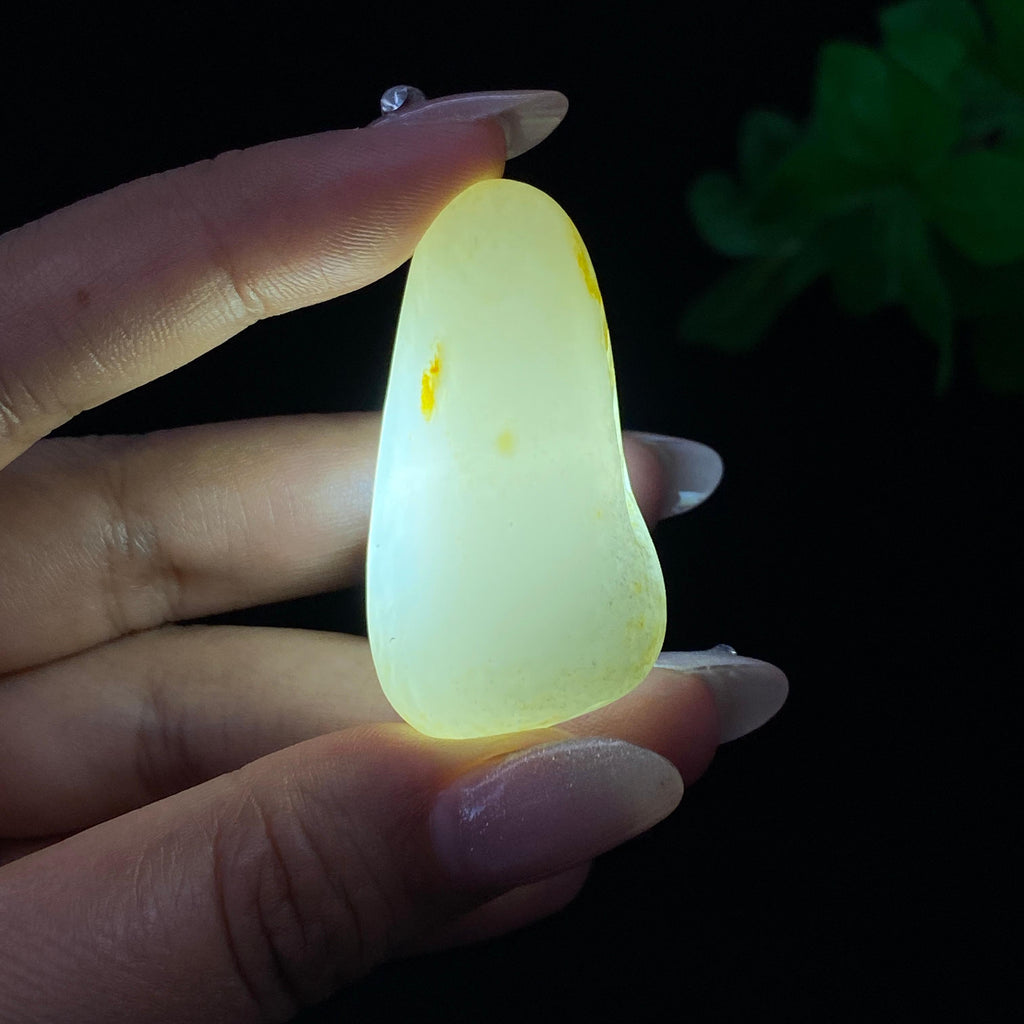 和田玉青花底带黄皮籽料挂件（30g）