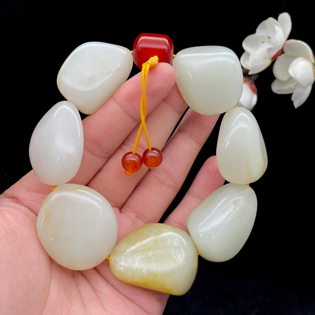 和田玉黄皮籽料【精品手串】（145.3g）