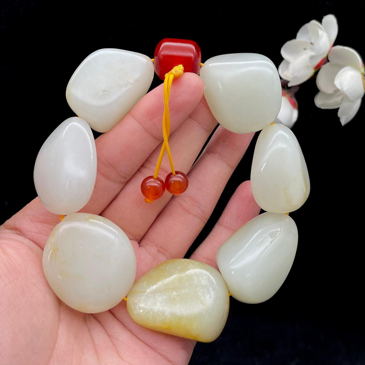 和田玉黄皮籽料【精品手串】（145.3g）