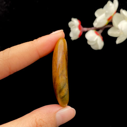 和田玉满黄皮籽料挂件（23g）