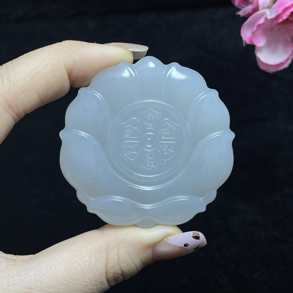 和田玉烟紫莲花观音（52.5g）