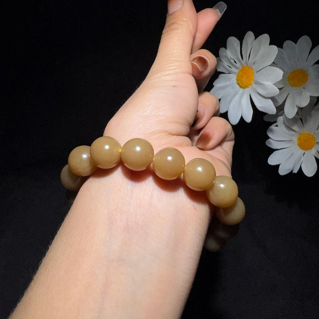 精品和田玉全糖圆珠手串（43.6g）