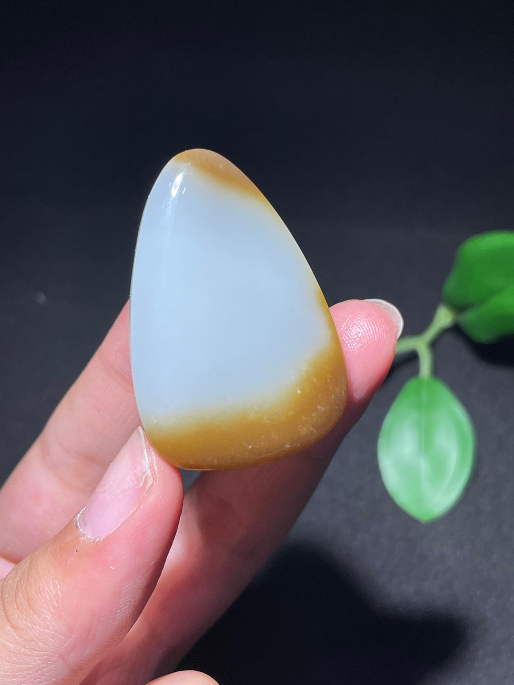和田玉且末料糖白水滴无事牌（29.0g）