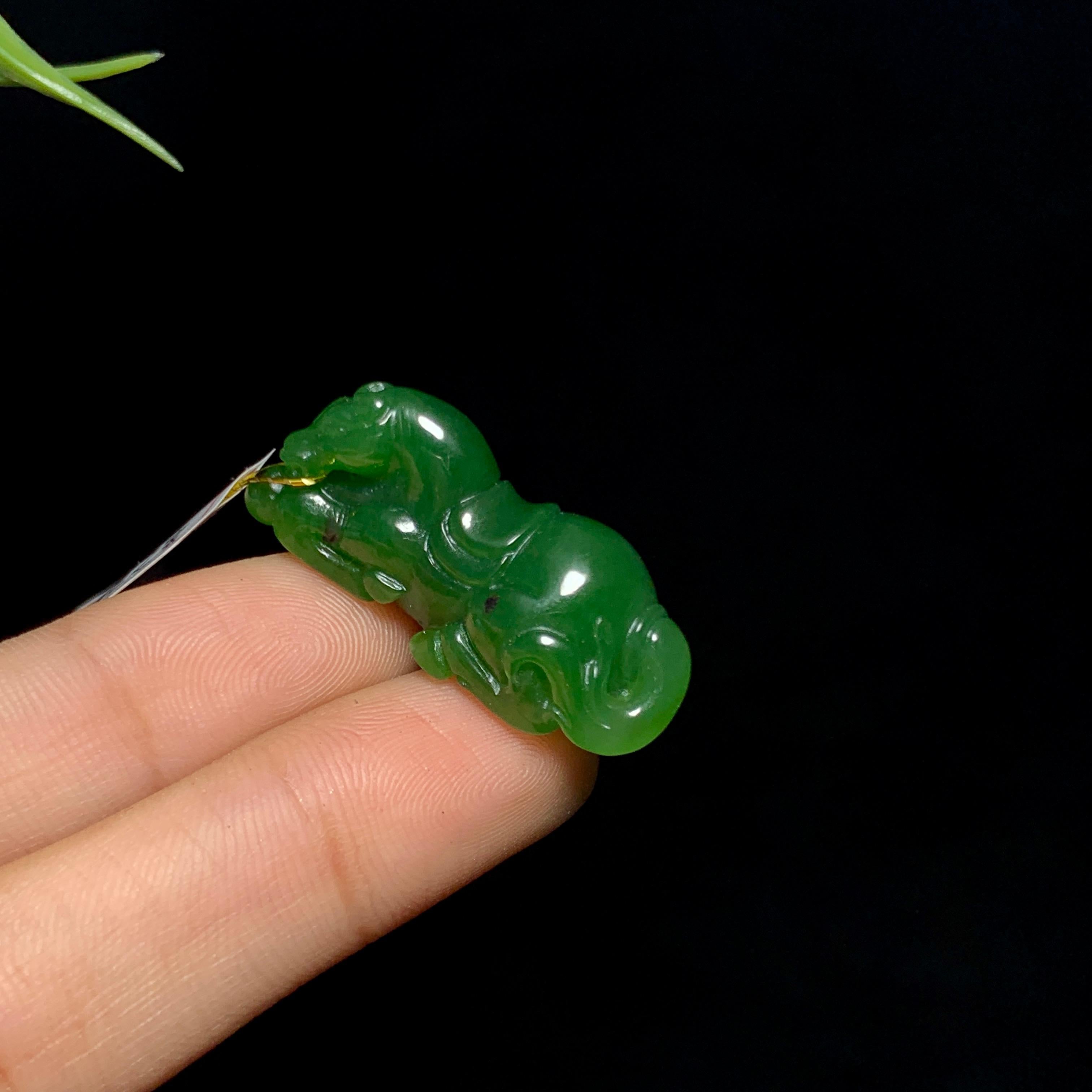 和田碧玉马到成功挂件（8.2g）