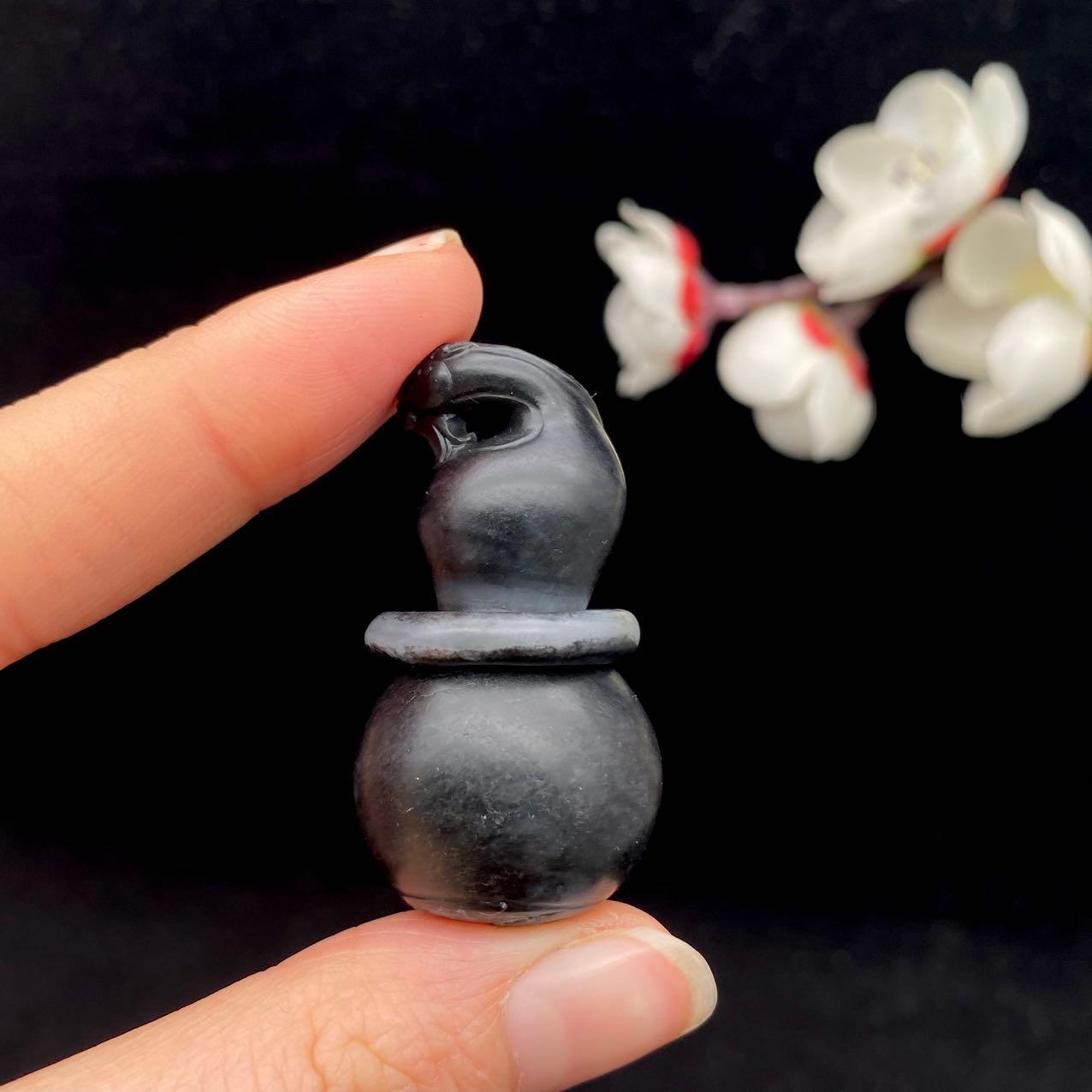 和田玉青花籽料葫芦【福禄】（22.1g）