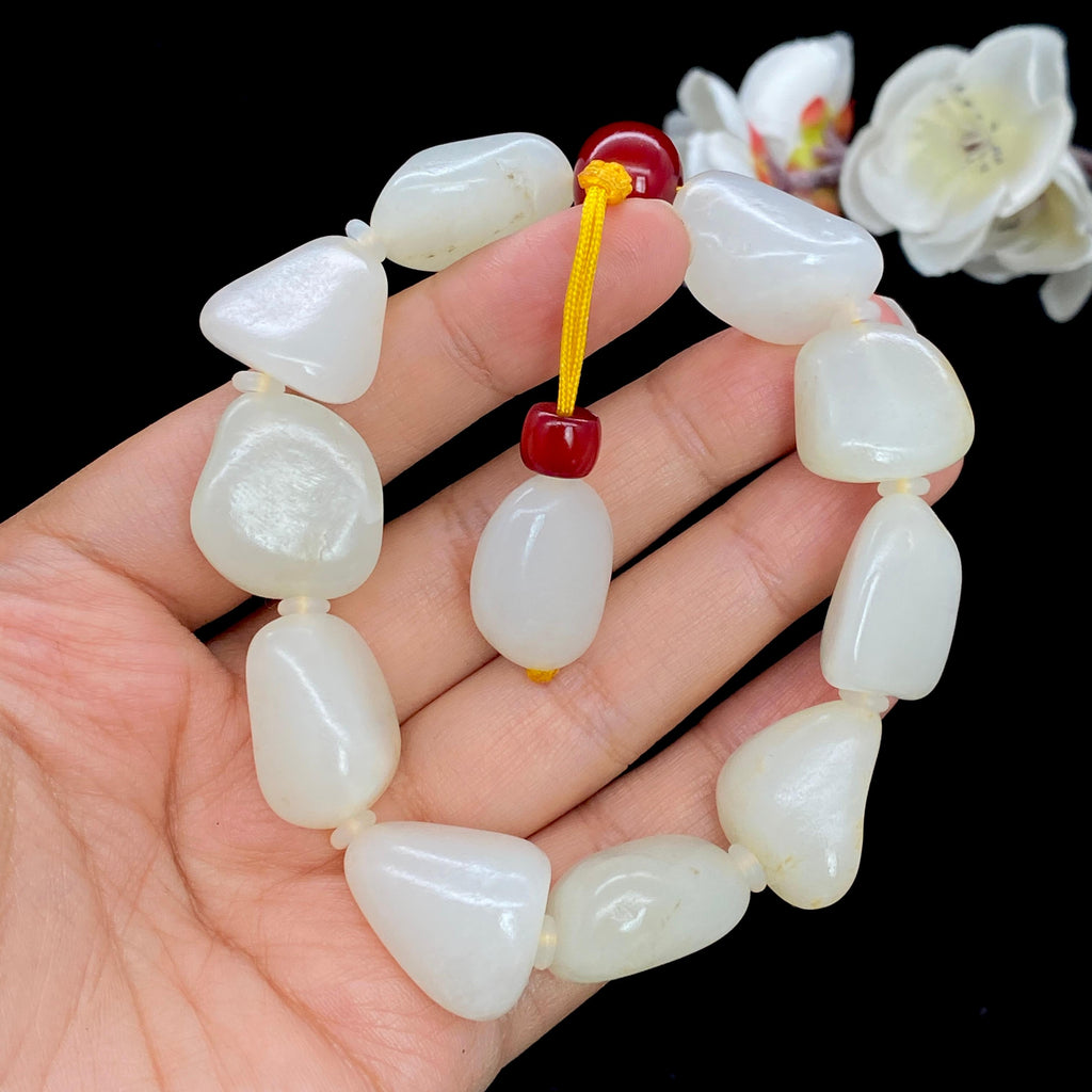 和田玉白玉籽料【精品手串】（68.3g）