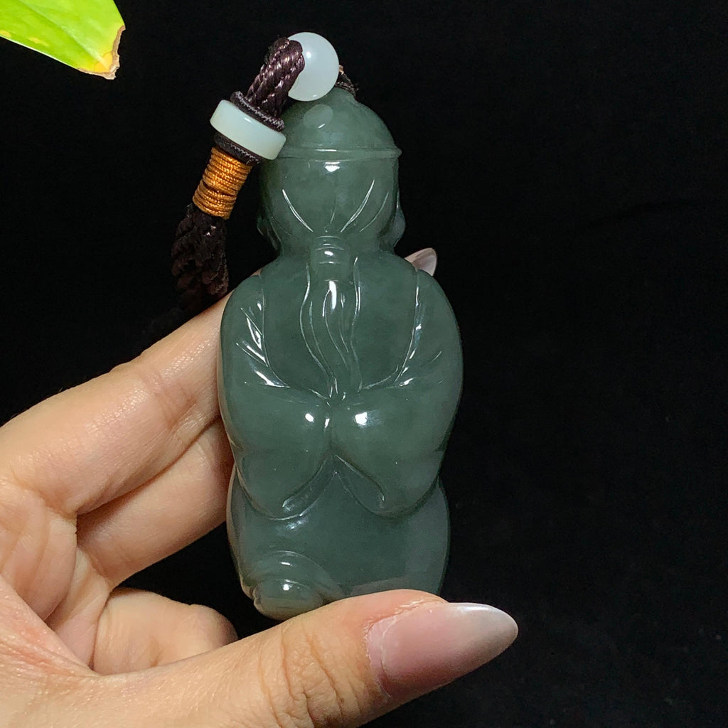 和田山料湖水绿小财主手把件（133.0g）