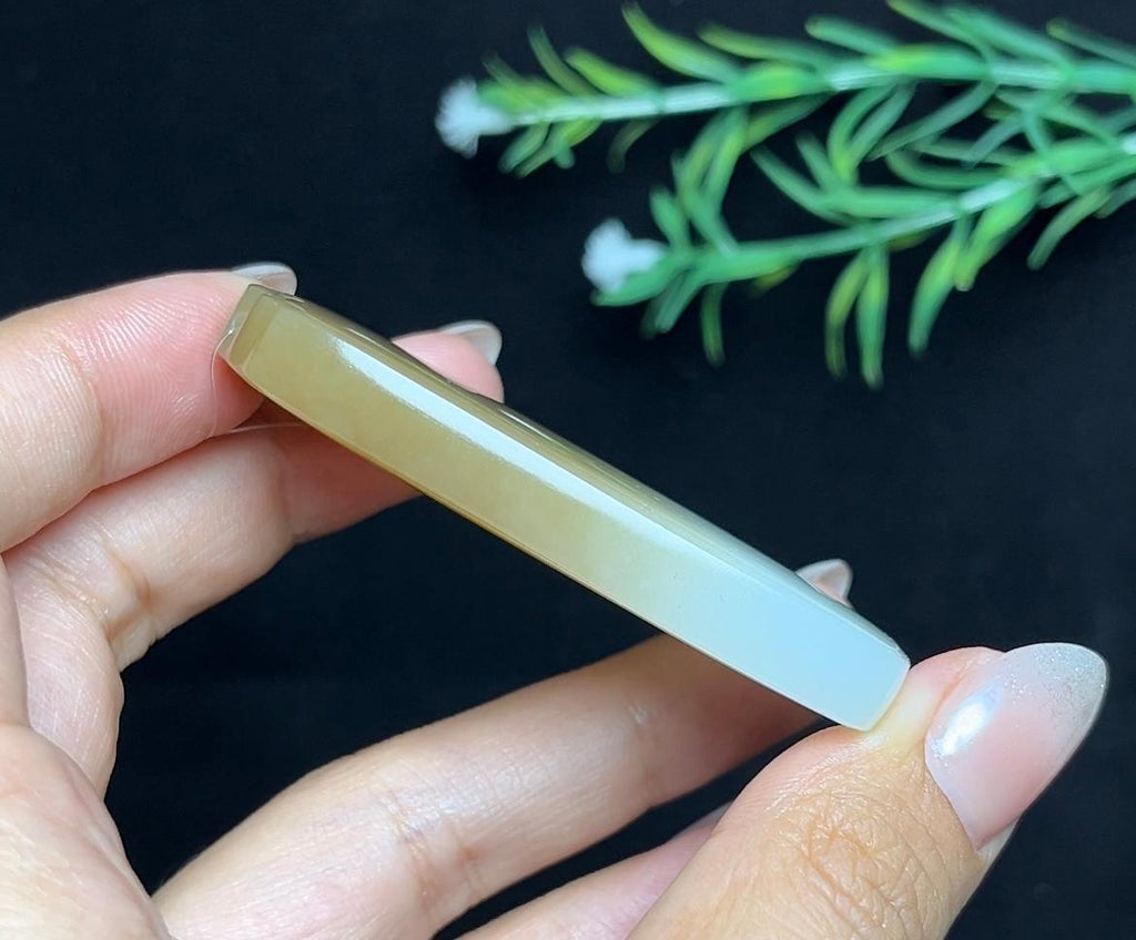 和田玉糖白平安无事牌（49.4g）
