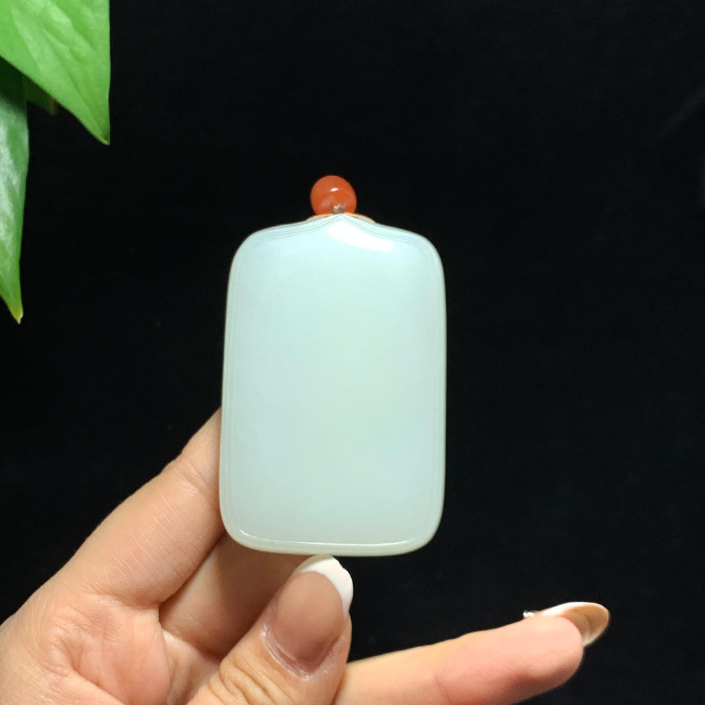 和田玉洒金皮籽料无事牌（90.0g）