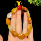 和田玉黄皮白肉籽料手串（41.8g）