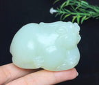 和田白玉貔貅手把件（176.3g）
