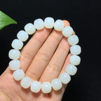 收藏级和田山料羊脂白玉老型珠手串（42.0g）