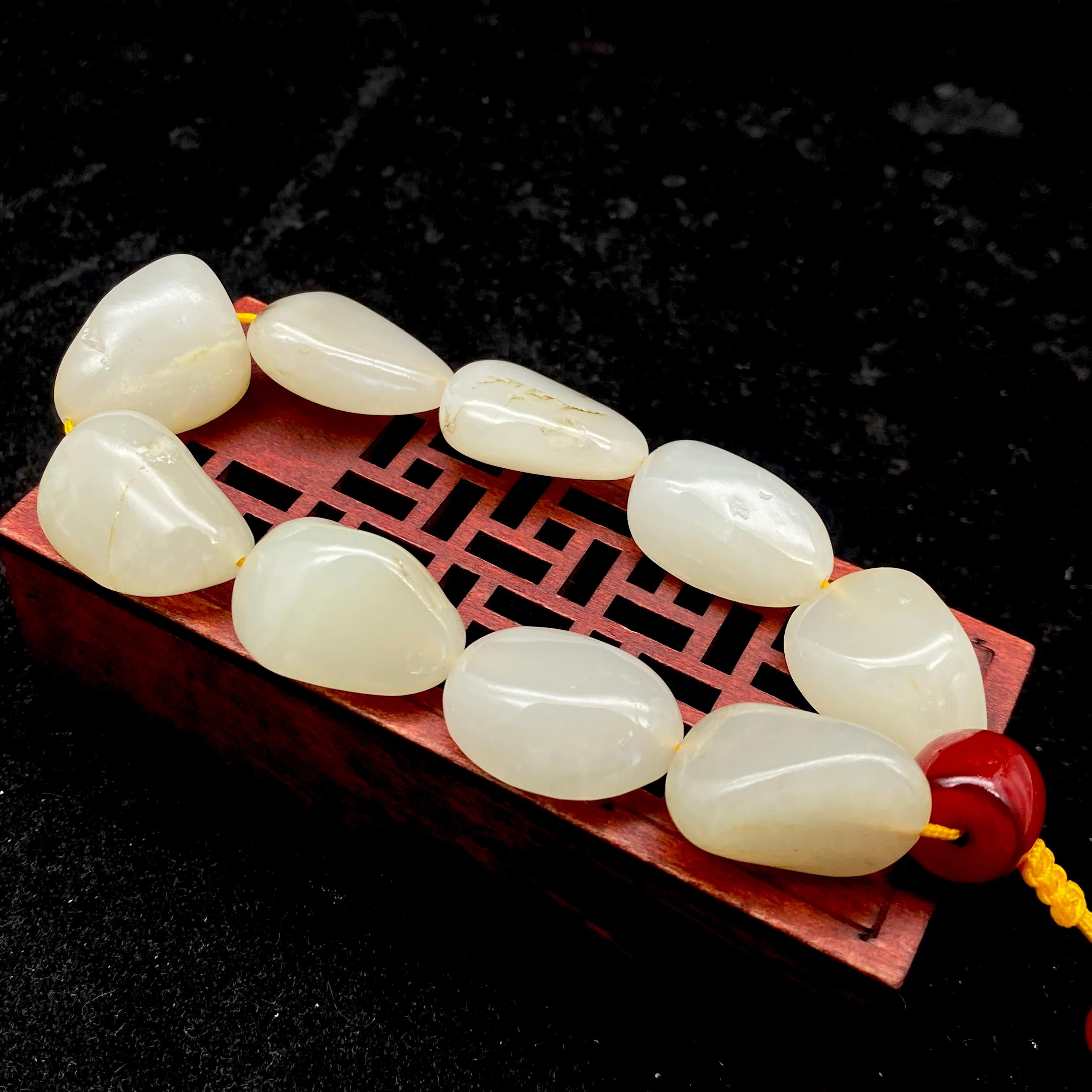 和田玉-白玉【精品手串】（57.3g）