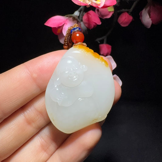和田玉籽料挂件佛公（24.1g）
