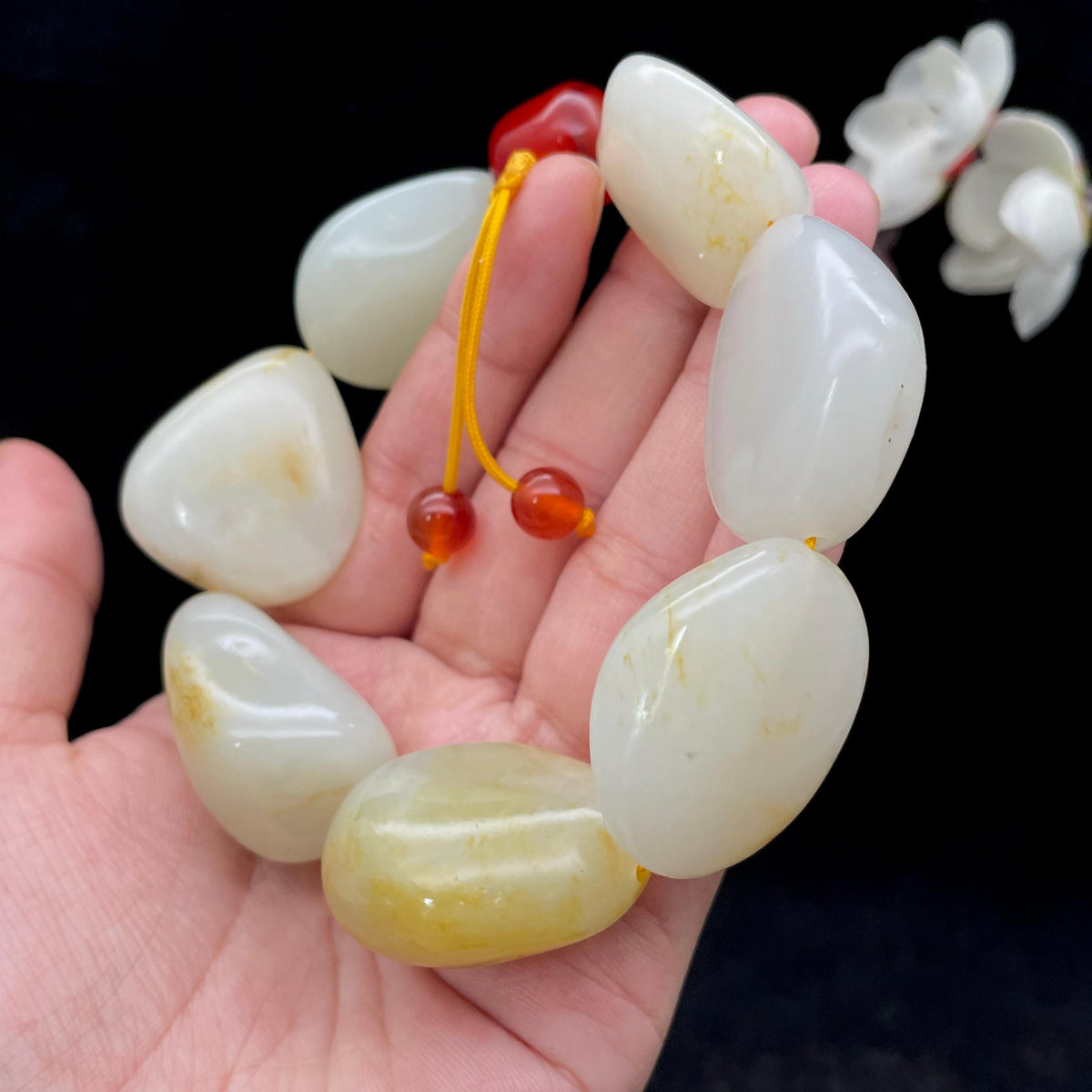 和田玉黄皮籽料【精品手串】（145.3g）