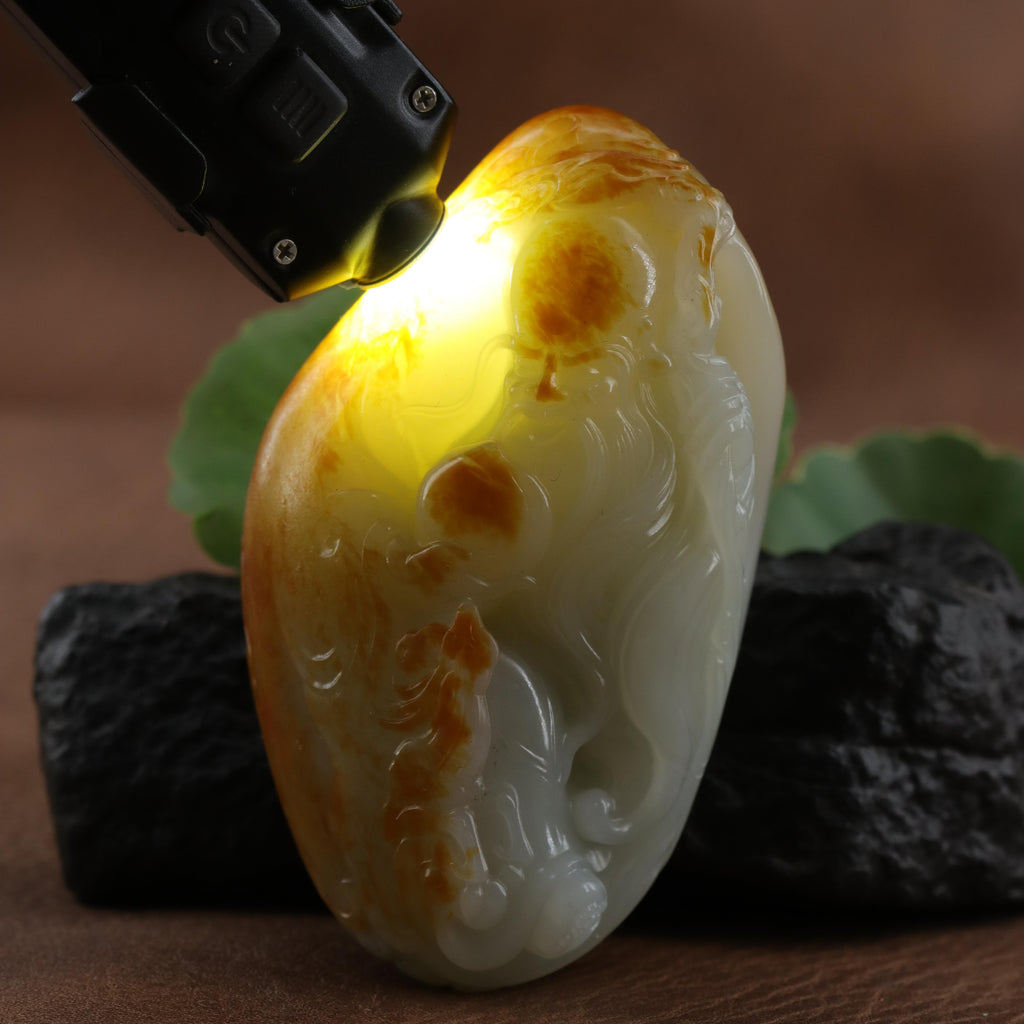 和田玉洒金皮寿星题材随形手把件（181.5g）