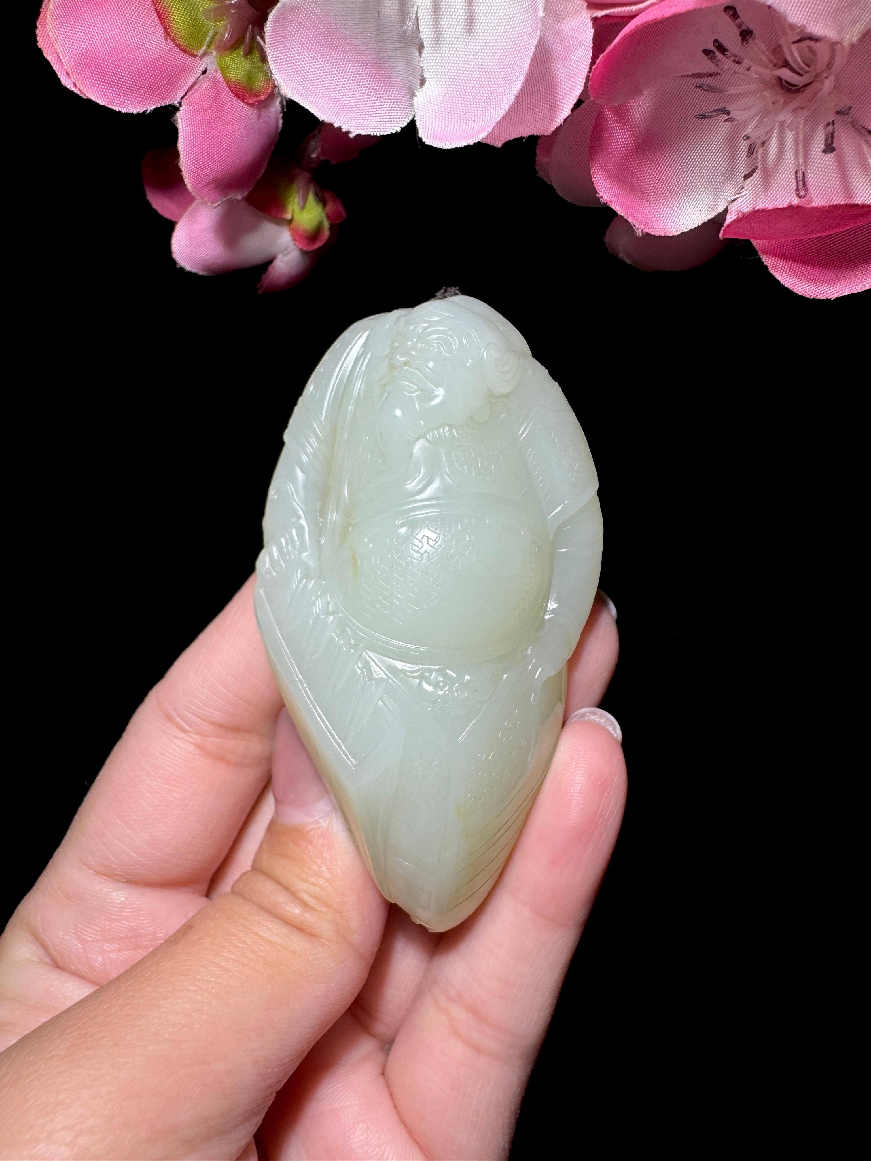 和田玉籽料白玉武将（81.2g）