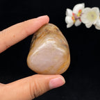 和田玉桃花玉带黄皮籽料（47.2g）