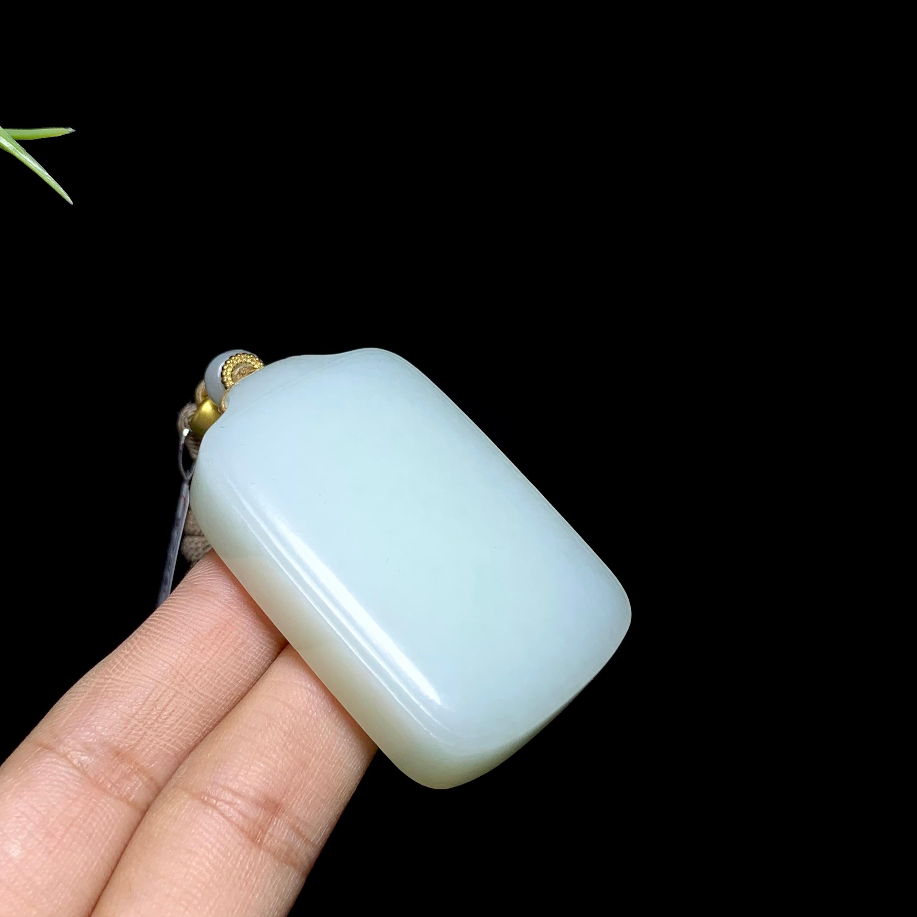 和田白玉平安无事牌（61.0g）