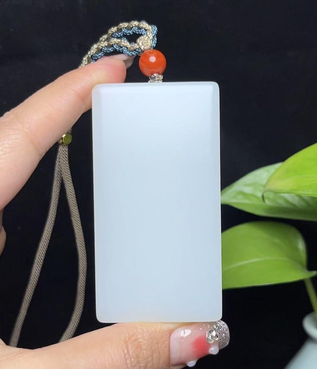 和田羊脂玉平安无事牌（86.4g）