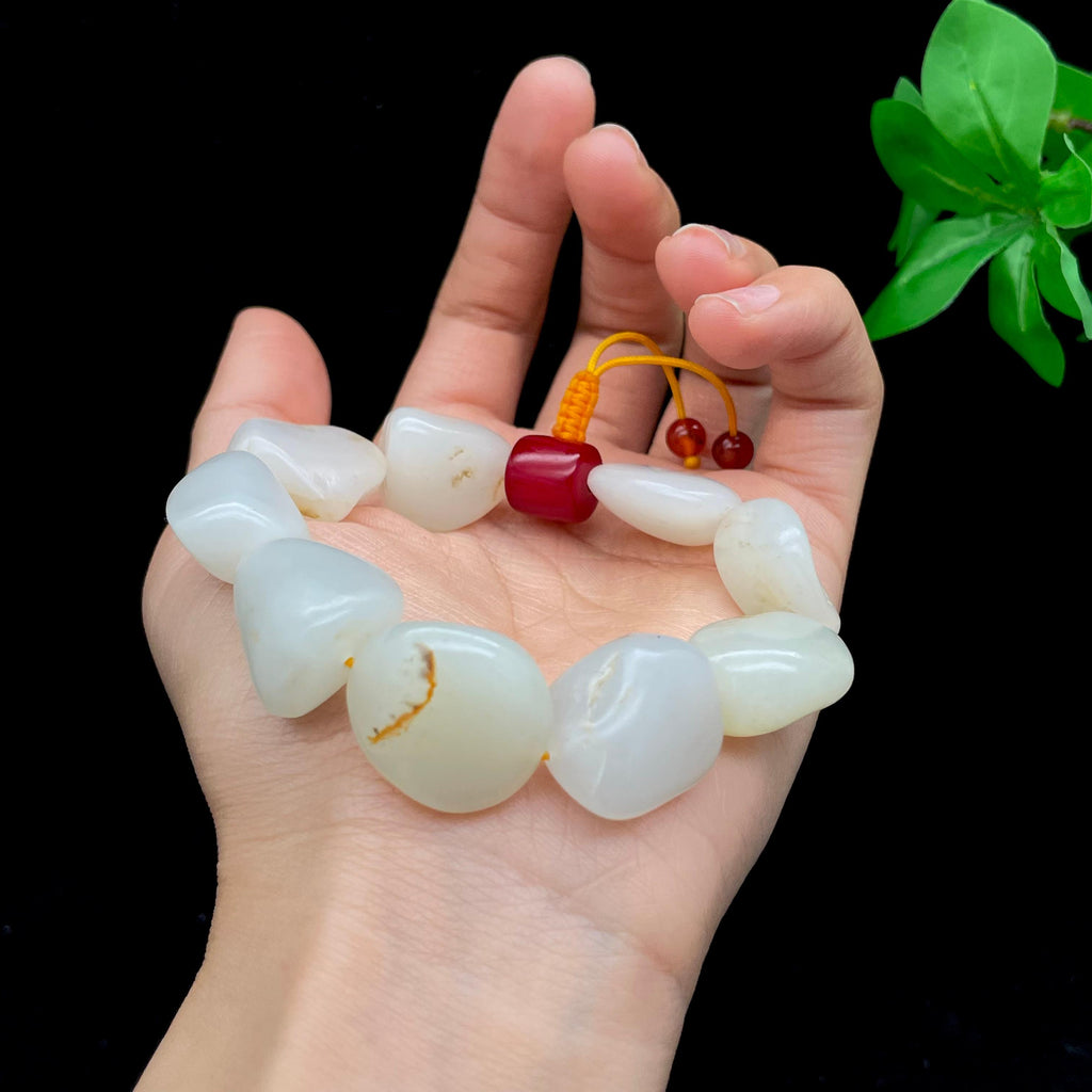 和田玉白玉籽料【精品手串】（68g）