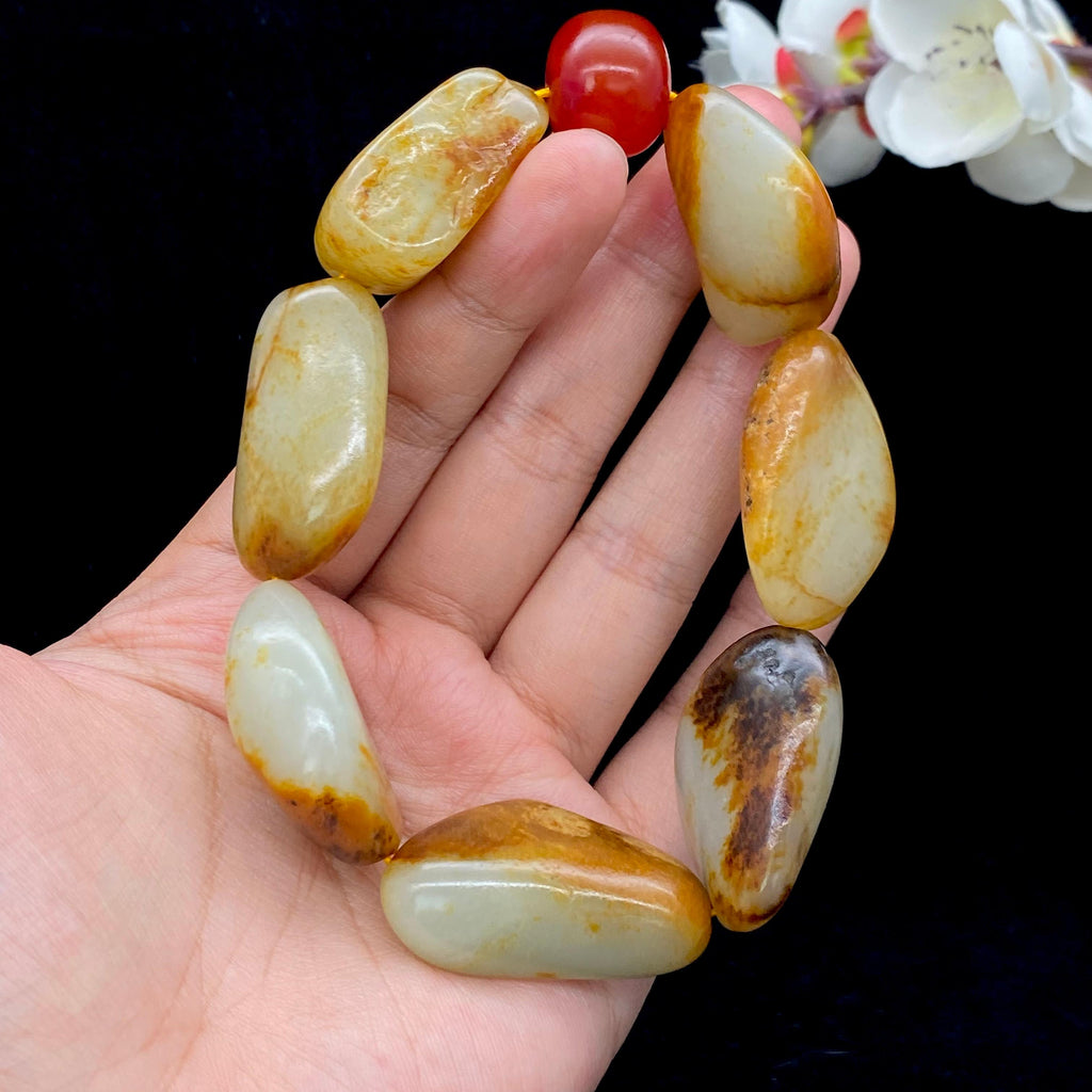 和田玉洒金皮【精品男士手串】（111g）