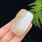 和田玉羊脂白玉糖白生肖虎牌（44.2g）