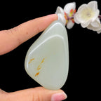 和田玉青白玉带洒金皮籽料手把件（69.3g）