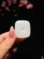 和田玉白玉平安方扣（14.0g）