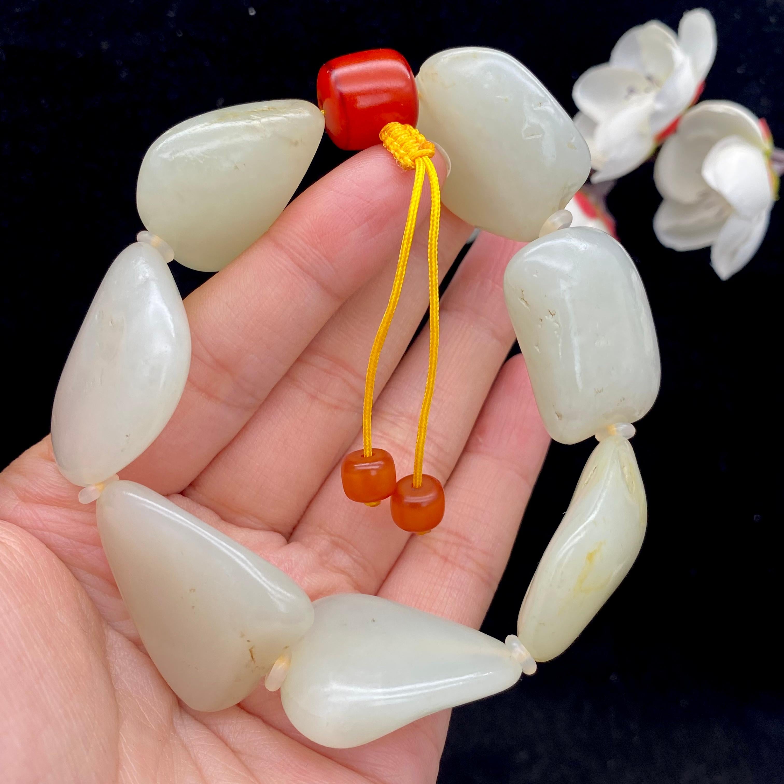 和田玉白玉籽料【精品手串】（94.5g）