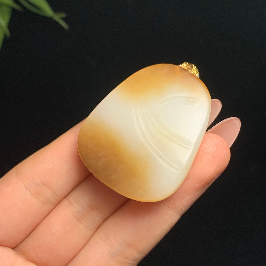 高品质和田玉糖白玉弥勒佛挂件（32.5g）