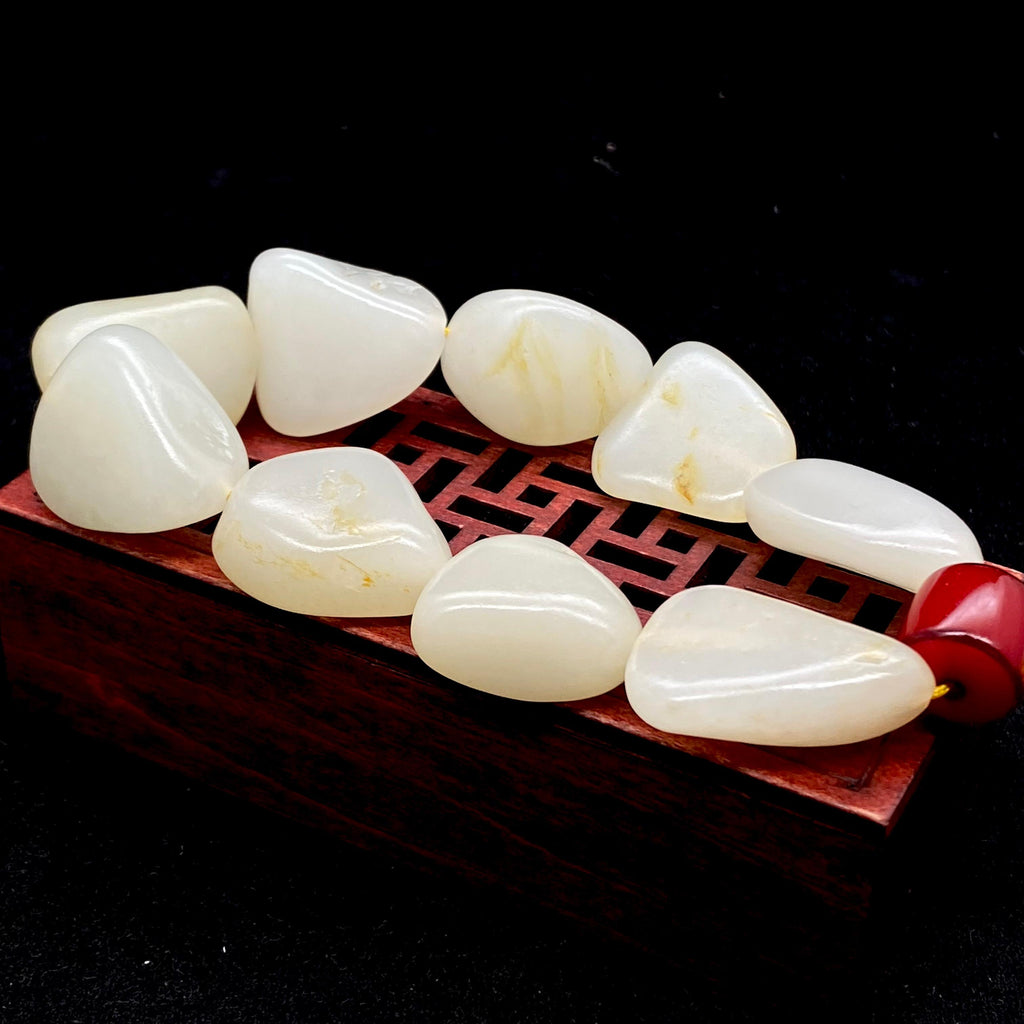 和田玉洒金皮【精品手串】（76.4g）
