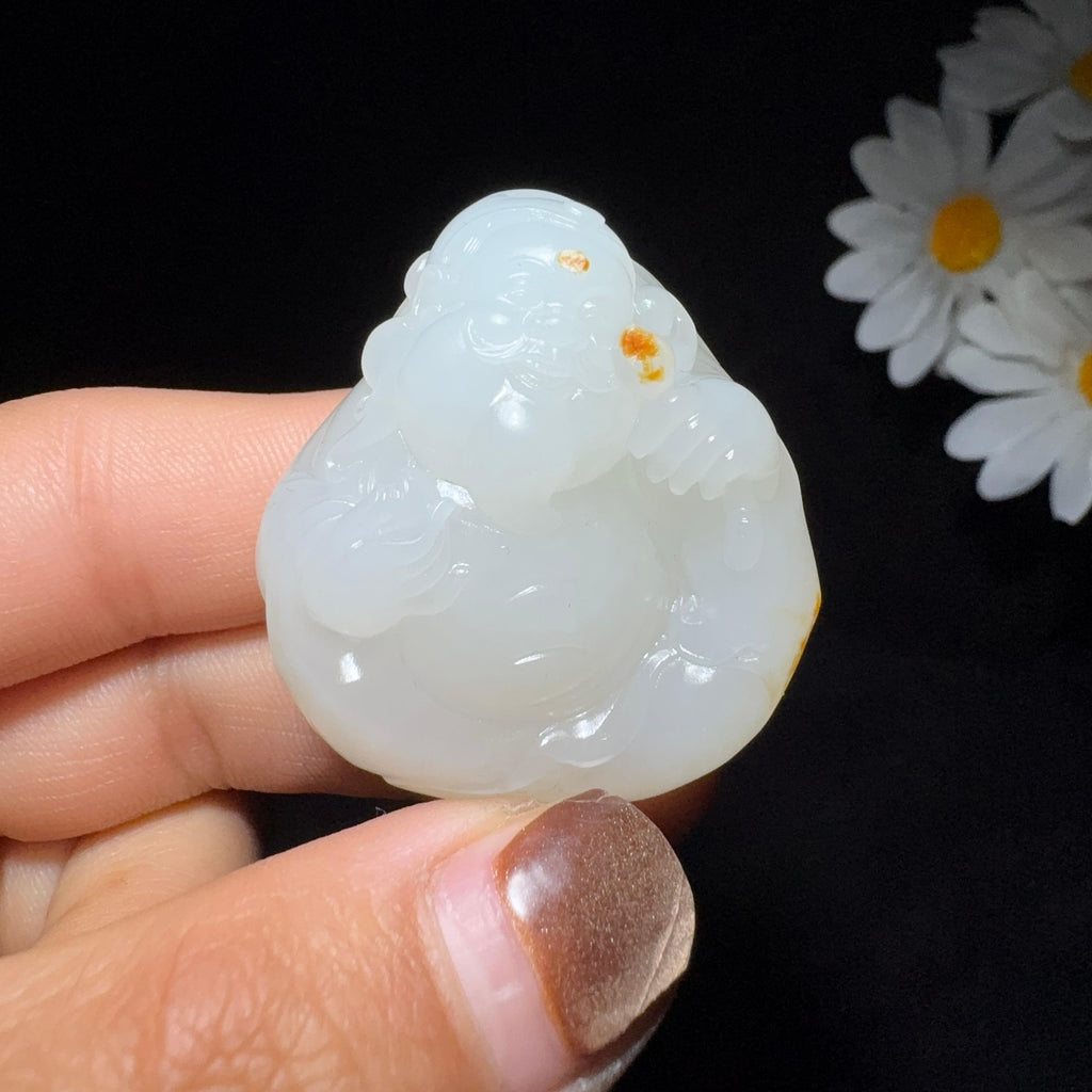 和田玉籽料羊脂财务挂件财神（35.1g）