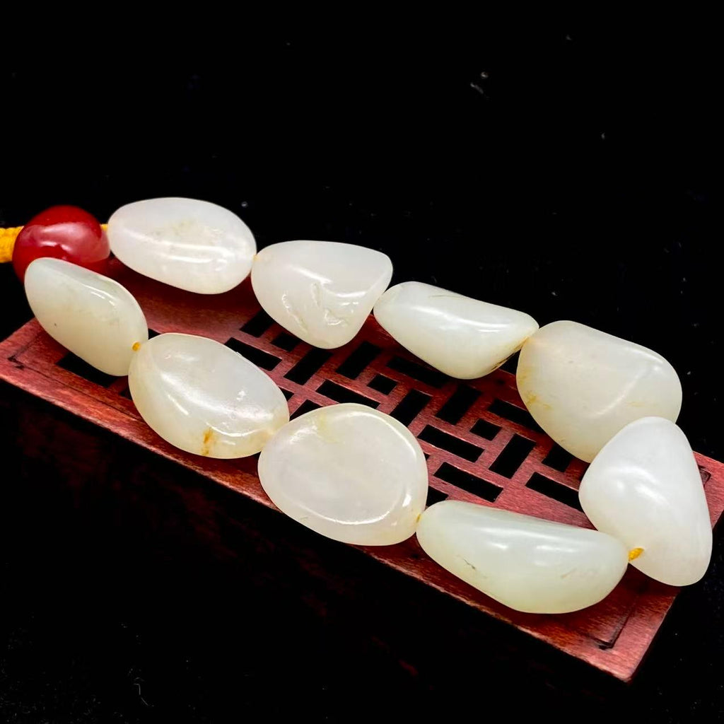 和田玉白玉籽料【精品手串】（66.1g）