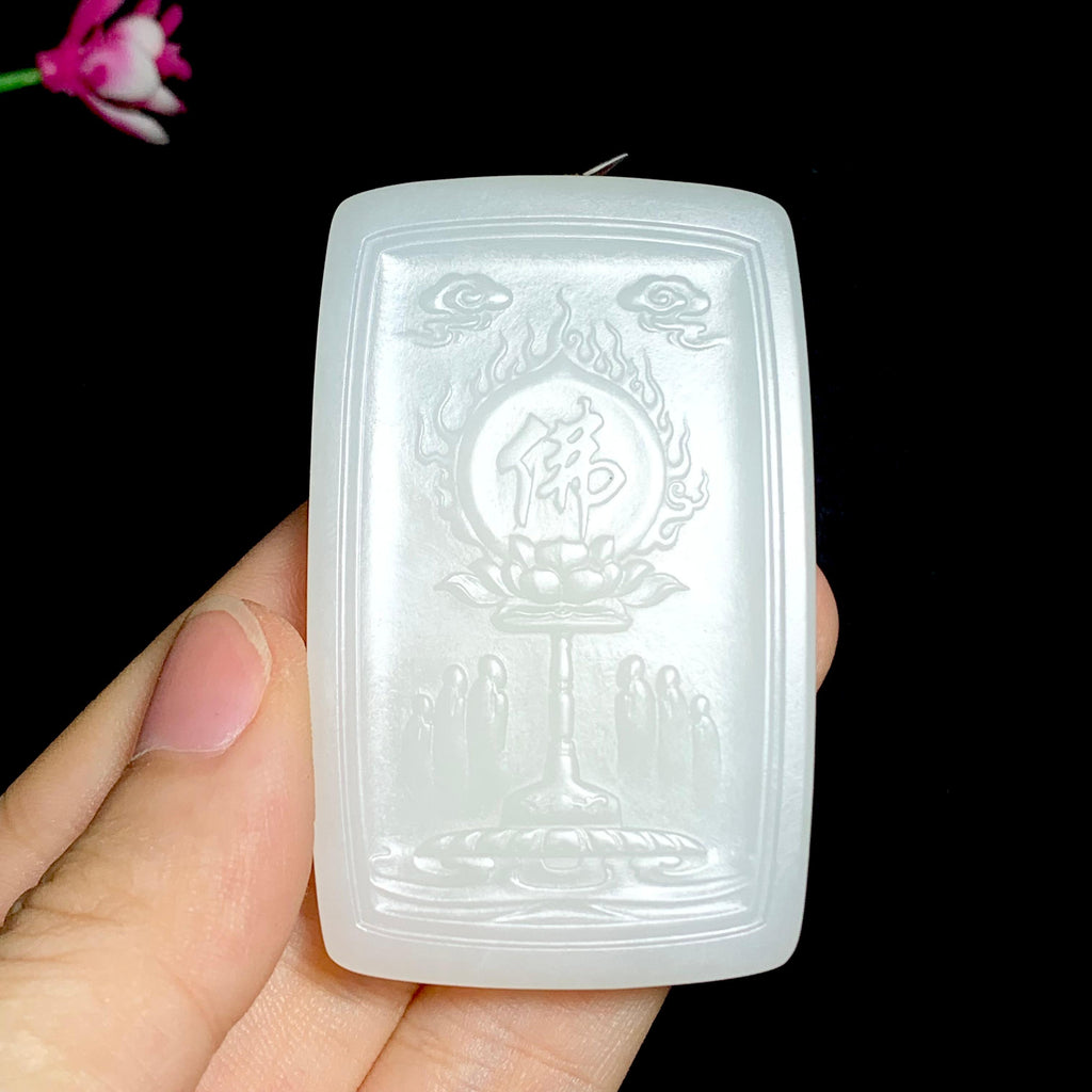 和田山料羊脂白玉千手观音（52.8g）