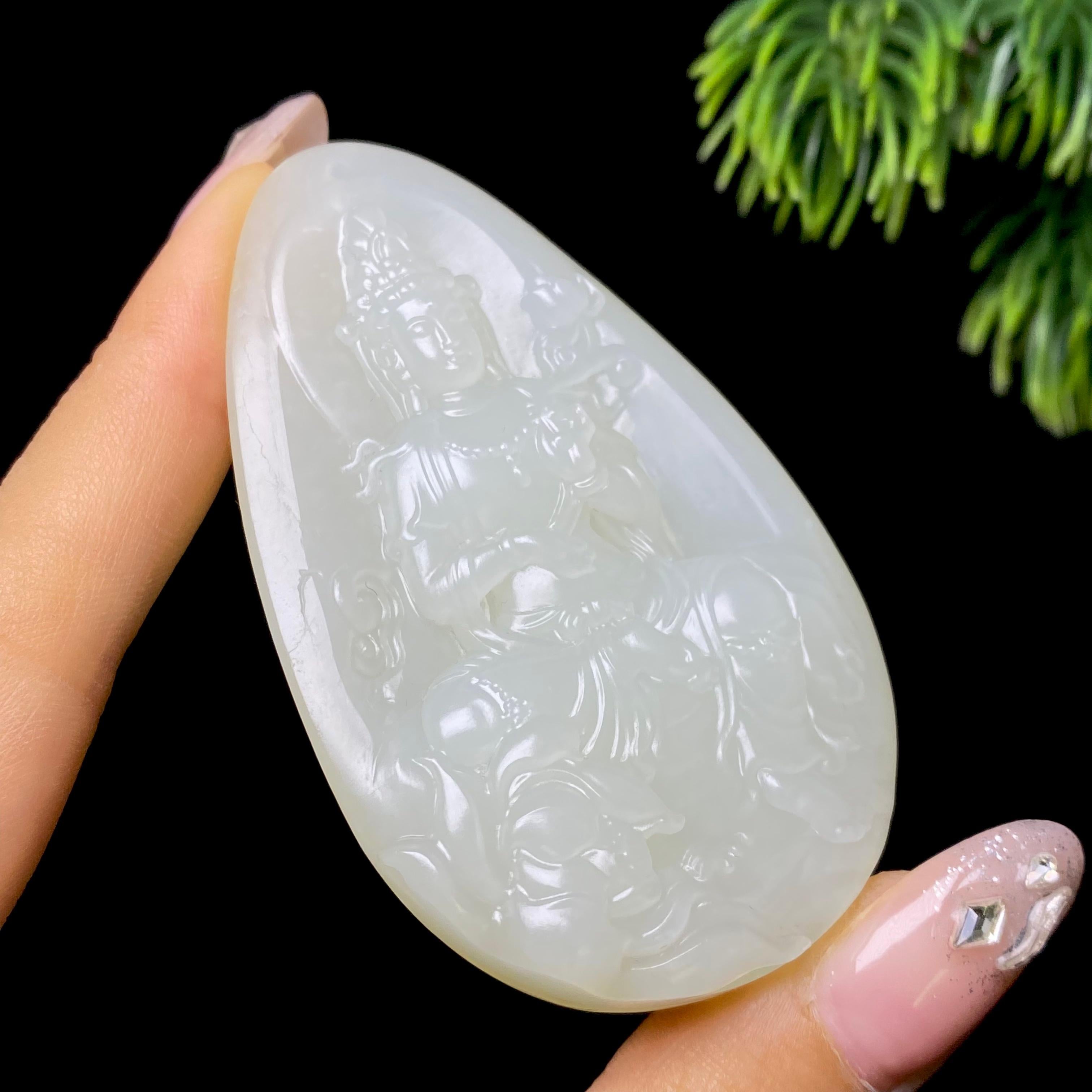 和田玉籽料观音（61.0g）
