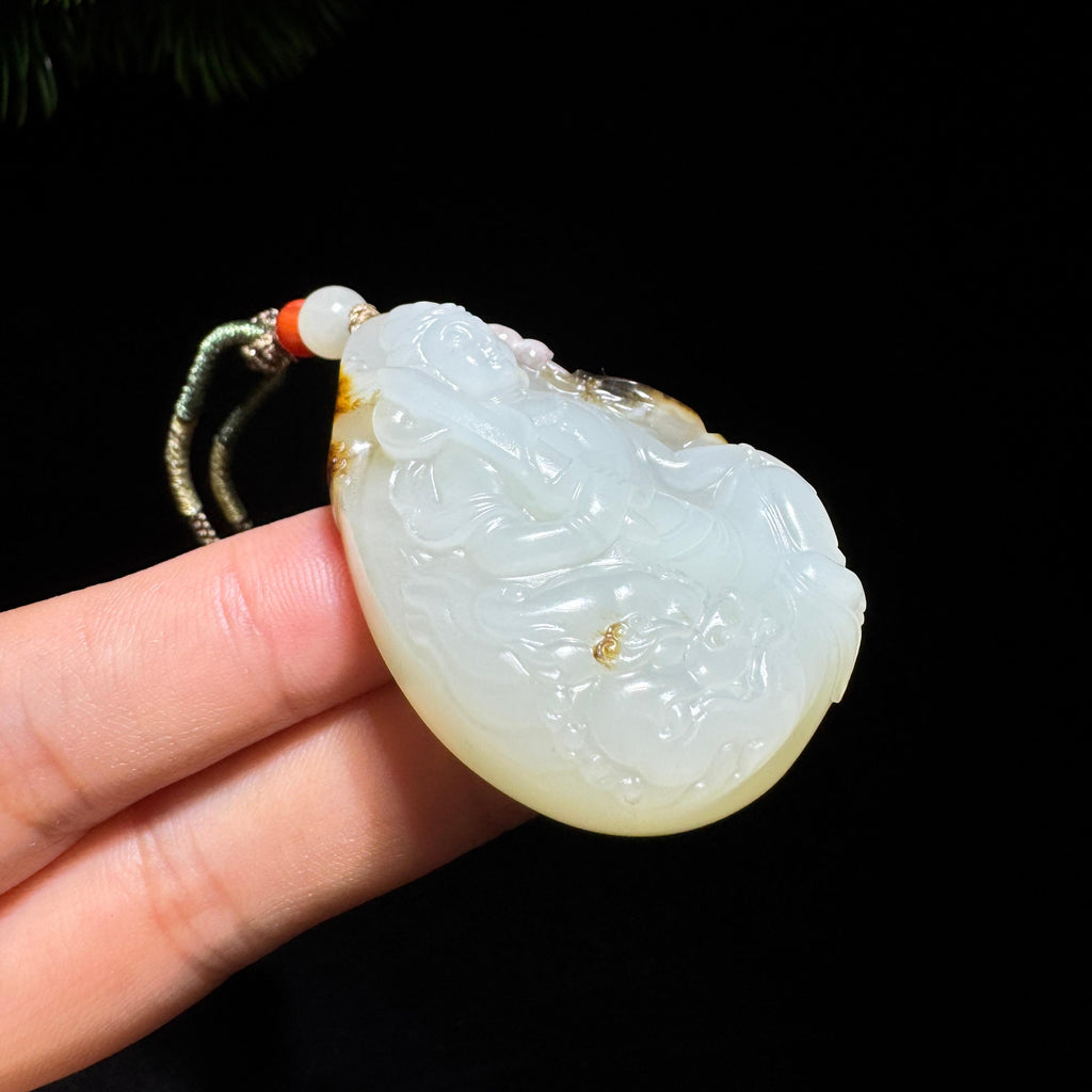 和田玉籽料白玉文殊菩萨（42.0g）