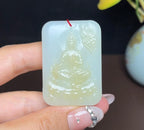 新疆和田玉且末糖白羊脂玉凤凰观音（47.7g）
