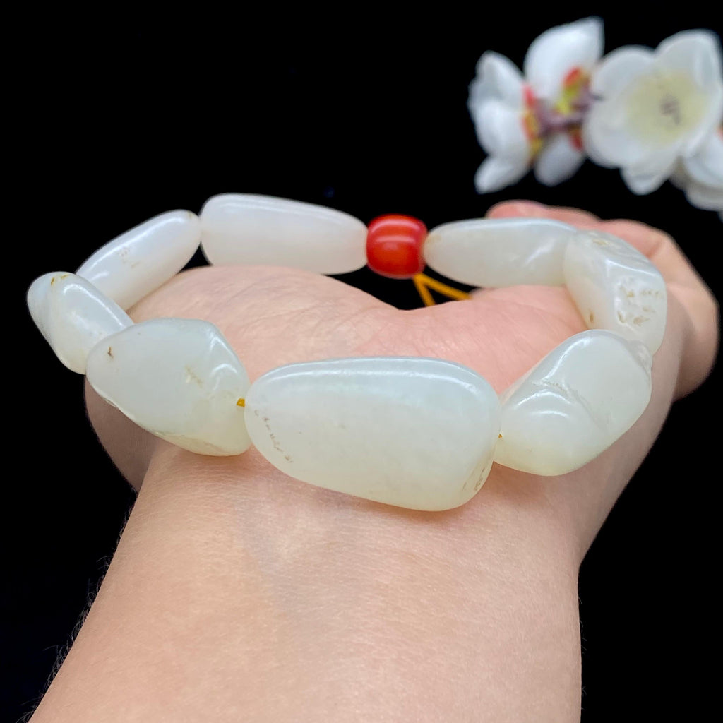 和田玉白玉籽料【精品手串】（56.3g）