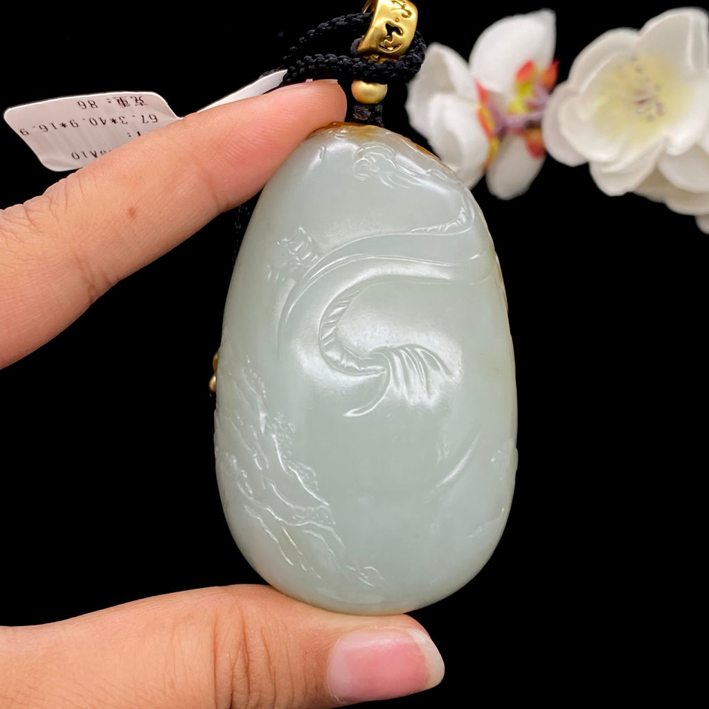 和田玉-红皮青白肉籽料【观音】（86.0g）