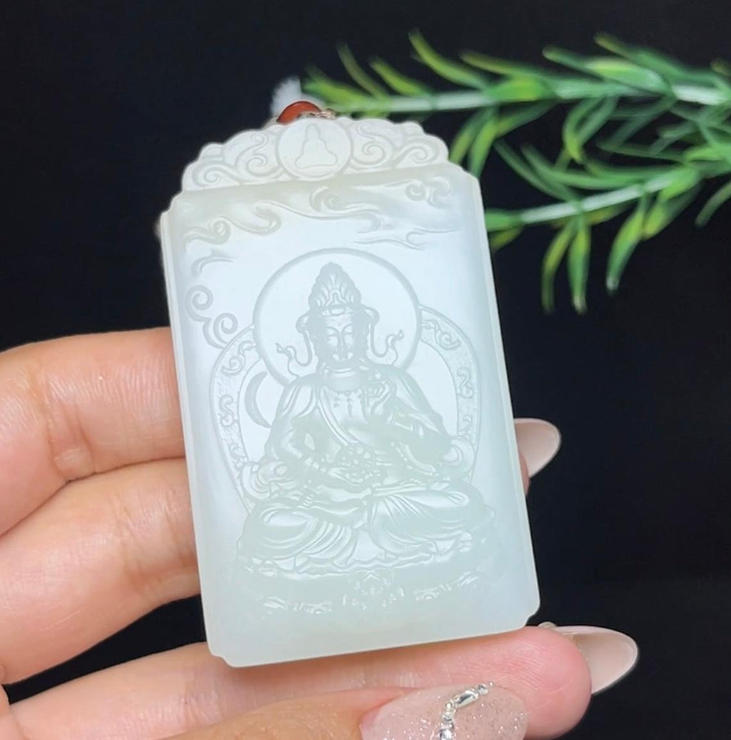 和田玉糖白羊脂玉观音（62.5g）