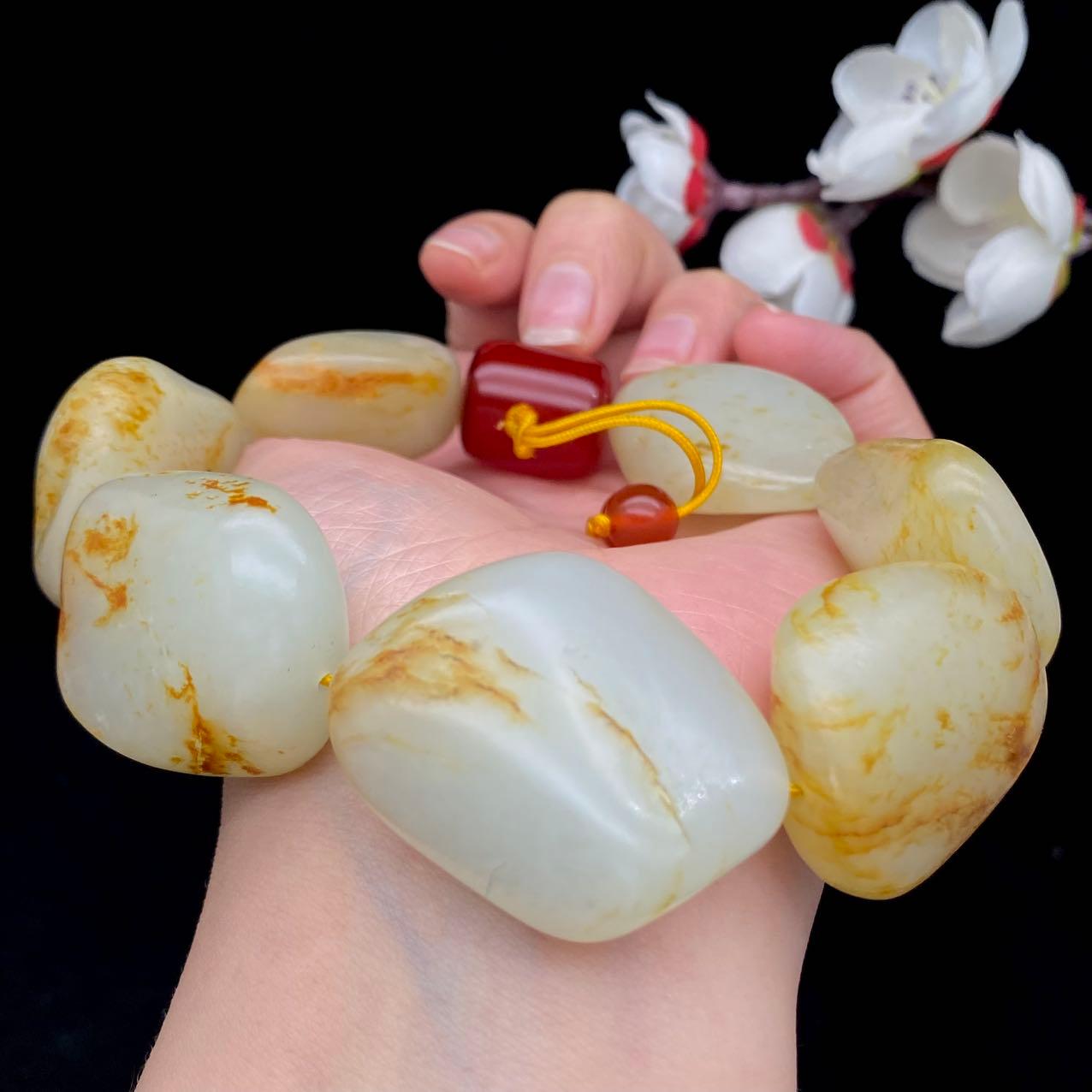 和田玉洒金皮【精品男士手串】（164.7g）