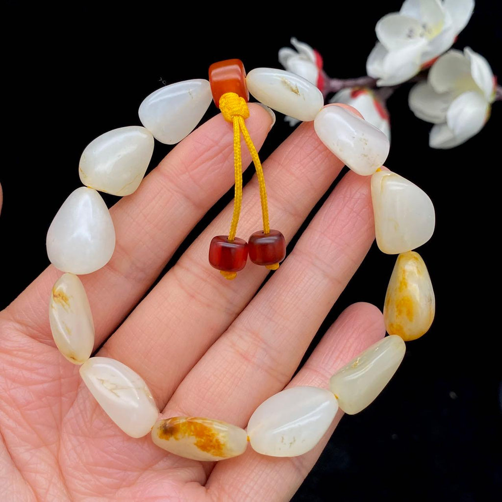 k和田玉黄皮精品手串】（32.6g）